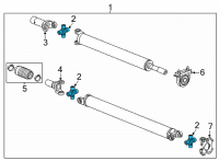 OEM GMC Sierra 3500 HD U-Joint Diagram - 84679948