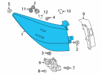 OEM 2020 Lexus RX350L Lens & Body, Rear Combination Lamp Diagram - 81561-48380