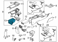 OEM 2021 Kia Niro EV Cup Holder Assembly Diagram - 84670Q4100