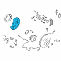 OEM 2018 Infiniti QX60 Rear Brake Plate Assembly, Right Diagram - 44020-3JA0C