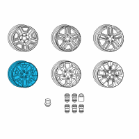 OEM 2019 Jeep Wrangler Aluminum Wheel Diagram - 6BZ392XFAA