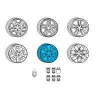 OEM Jeep Silver Aluminum Wheel Diagram - 5VH23GSAAA