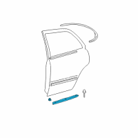 OEM Lexus ES300 Moulding, Rear Door Outside, Lower RH Diagram - 75745-33040-A0