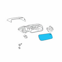 OEM 2011 Ford Flex Mirror Glass Diagram - 8A8Z-17K707-B