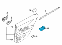 OEM 2022 Hyundai Elantra Unit Assembly-Power Window Sub Diagram - 93581-AA000-4X