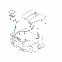 OEM 2000 Toyota Celica Hood Support Rod Diagram - 53440-20040