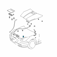 OEM Toyota Celica Support Rod Holder Diagram - 53454-20010