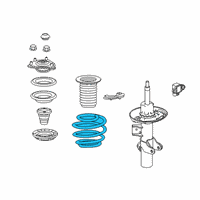 OEM 2018 Honda Civic Spring, Front Right Diagram - 51401-TGH-A02