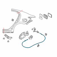 OEM Toyota Yaris iA Release Cable Diagram - 77035-WB003