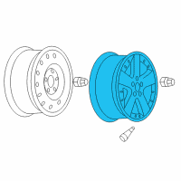 OEM 2005 Pontiac Montana Wheel-17X6.5 Aluminum 52Mm Outside 115.0Mm Bellcrank *Chrome Diagram - 9595322