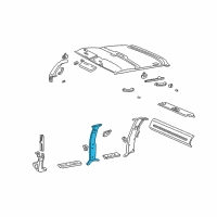 OEM 1992 GMC C3500 Molding Asm-Front Side Door Lock Pillar Garnish *Light Gray Diagram - 15645693