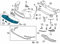 OEM 2020 Lexus RX450h ABSORBER, FR Bumper Diagram - 52618-48021