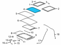 OEM Buick Envision Glass Weatherstrip Diagram - 39149609