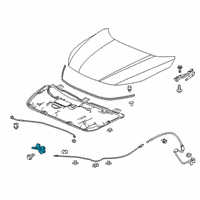 OEM Honda Insight Lock Assembly, Hood Diagram - 74120-TXM-A01