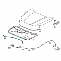 OEM 2020 Honda Insight STAY, HOOD OPEN Diagram - 74145-TXM-A00