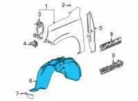 OEM 2021 Chevrolet Tahoe Fender Liner Diagram - 84856823