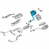 OEM Hyundai Genesis Rear Muffler Assembly, Right Diagram - 28711-B1300