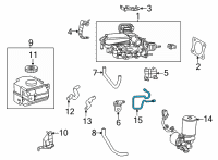 OEM 2021 Toyota Highlander Booster Assembly Tube Diagram - 44551-48080