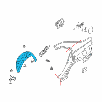 OEM 2011 Ford Fusion Wheelhouse Liner Diagram - 9E5Z-5428371-A