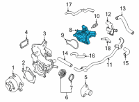 OEM Nissan Rogue Engine Cooling System Water Outlet Diagram - 11060-6CA0A