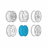 OEM 2002 Chevrolet Impala Wheel Rim-16X6.5 Aluminum 52.0Mm Outside *Machine Face Diagram - 9595043