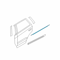 OEM 2010 Hyundai Santa Fe Weatherstrip Assembly-Rear Door Belt Outside LH Diagram - 83210-2B000