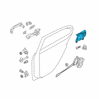 OEM 2013 Nissan Versa Rear Interior Door Handle Assembly, Left Diagram - 80671-3WC1B