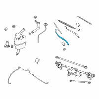 OEM 2018 Nissan Rogue Sport Windshield Wiper Arm Assembly Diagram - 28886-6MA0A