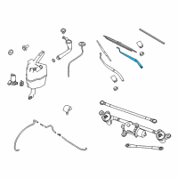 OEM 2022 Nissan Rogue Sport Windshield Wiper Arm Assembly Diagram - 28881-6MA0A