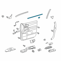 OEM 2013 Lexus LX570 Weatherstrip, Front Door Glass, Inner RH Diagram - 68171-60080