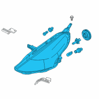 OEM 2016 Nissan Versa Headlamp Assembly-Driver Side Diagram - 26060-9KK0A
