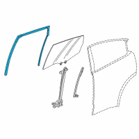 OEM 2017 Honda HR-V Runchannel, Right Rear Door Diagram - 72735-T7A-003