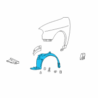 OEM 2004 Hyundai XG350 Front Wheel Guard Assembly, Right Diagram - 86812-39500