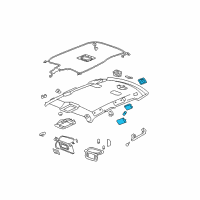 OEM 2011 Cadillac DTS Lamp Asm-Roof Rail Rear Courtesy & Reading *Titanium Diagram - 22754274