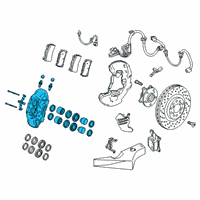 OEM 2017 Honda Civic Caliper Sub-Assembly, Passenger Side Diagram - 45018-TV8-E01