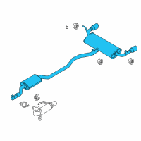 OEM 2012 Ford Edge Muffler & Pipe Diagram - CT4Z-5230-A