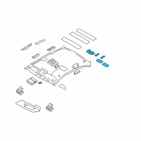 OEM 2010 Hyundai Azera Rear Personal Lamp Assembly Diagram - 92850-3L011-X6