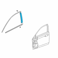 OEM Acura TSX Garnish, Right Front Door Center Pillar Diagram - 72430-TL0-003