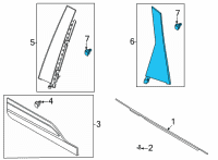 OEM 2022 Ford Escape MOULDING - DOOR WINDOW FRAME Diagram - LJ6Z-78255A34-CA