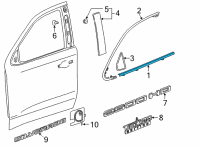 OEM 2021 Chevrolet Silverado 3500 HD Belt Molding Diagram - 84832775