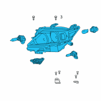 OEM 2013 Lexus RX350 Headlight Passenger Side Halogen Diagram - 81110-0E150