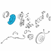 OEM 2016 Infiniti QX60 Rear Brake Plate Assembly, Left Diagram - 44030-3JA0C