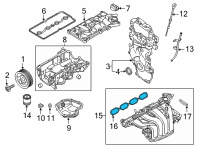 OEM Nissan Sentra Gasket-Intake Manifold Diagram - 14035-5TA0B
