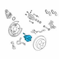 OEM Lexus RX350 Rear Axle Hub & Bearing Assembly, Left Diagram - 42450-0E020