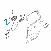 OEM 2021 BMW X3 Rear Door Handle Bowden Cable Diagram - 51-22-7-409-276