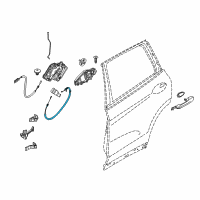 OEM BMW X3 Bowden Cable, Outside Door Handle, Rear Diagram - 51-22-7-409-274