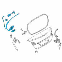 OEM 2012 Nissan Murano Trunk Lid Lock Assembly Diagram - 84631-1GR0A