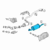 OEM Honda Insight Muffler, Exhuast Diagram - 18307-TM8-023