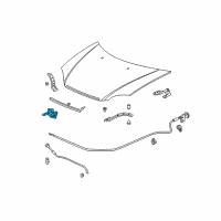 OEM 2001 Honda Civic Lock Assembly, Hood Diagram - 74120-S5A-505