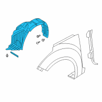 OEM 2014 Hyundai Veloster Front Wheel Guard Assembly, Right Diagram - 86812-2V510